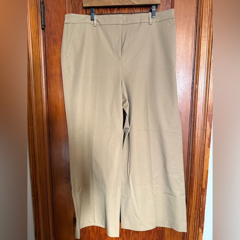 J. Crew Women’s Remy full-length high-rise wide-leg pant Tan size 18 NWT